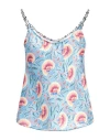 Rabanne Paco  Woman Top Sky Blue Size 6 Polyester In Blue