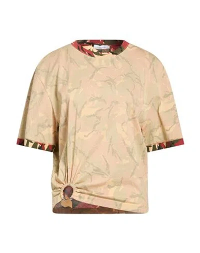 Rabanne Woman T-shirt Beige Size Xl Cotton In Nude