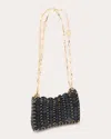 Rabanne Women's 1969 Leather Disc Nano Bag In Black/gold
