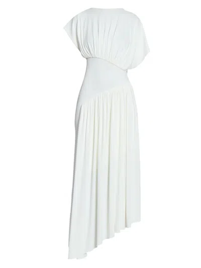 Rabanne Women's Asymmetric Short-sleeve Midi-dress In White
