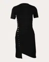 Rabanne Side Snap Ruched Asymmetric Minidress In Black