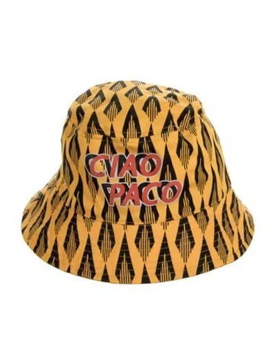 Pre-owned Rabanne Women's Bucket Hat In Black/yellow