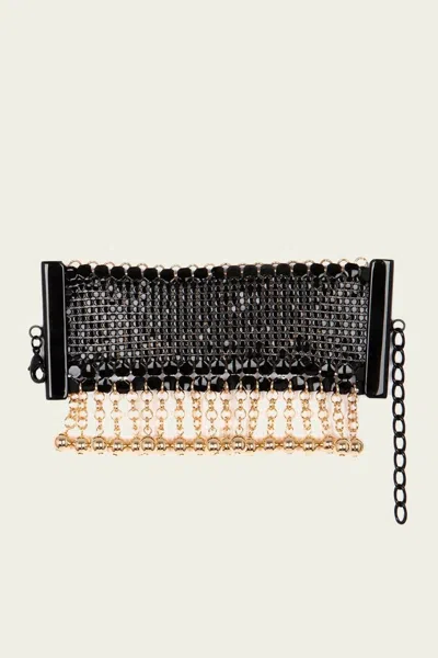 Rabanne Women's Chainmail Metal Bracelet In Black Gold