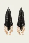 Rabanne Women's Chainmail Metal Earrings In Black Gold In Black