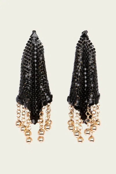 Rabanne Women's Chainmail Metal Earrings In Black Gold