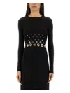 Rabanne Embellished Solid Jersey Second Skin Top In Black