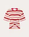 Rabanne Embellished Striped Cotton-blend Jersey T-shirt