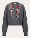 Rabanne Embroidered Wool-cashmere Cardigan In Grey