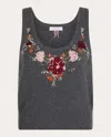 Rabanne Embroidered Wool-cashmere Top In Grey