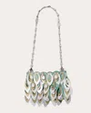 Rabanne Women's Crystal Nano Teardrop Shoulder Bag In Green/silver