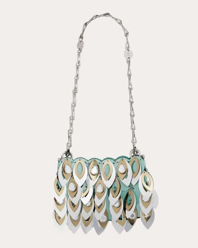 Rabanne Women's Crystal Nano Teardrop Shoulder Bag In Green/silver