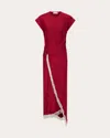 Rabanne Women's Embellished Asymmetric Satin Jersey Midi Dress