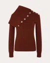 Rabanne Women's Embellished Asymmetric Wool Sweater
