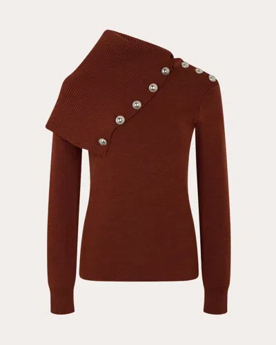 Rabanne Women's Embellished Asymmetric Wool Sweater