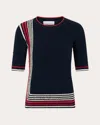 Rabanne Women's Embellished Striped Terry Sweater