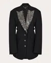 Rabanne Embroidered Wool Blazer In Black