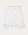 Rabanne Embroidered Scalloped-hem Shorts In White