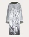 Rabanne Women's Hooded Metallic Cotton-canvas Parka In Silver