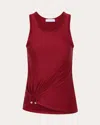 Rabanne Stretch Viscose Top Metal Embellishments In Red