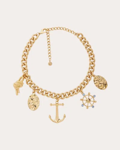 Rabanne Women's Gold-tone Crystal Nautical Charm Necklace
