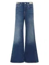 Rabanne Blue Dark Denim Cotton Wide Leg Pants In Denim