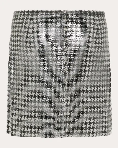Rabanne Women's Houndstooth Chainmail Mini Skirt In Silver