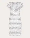 Rabanne Round Sequined Mesh Mini Dress In White