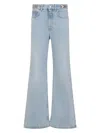Rabanne Flared High-waisted Blue Denim Jeans In Blue