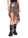Shop Rabanne Women's Jupe Tiger Print Asymmetric Midi Skirt In Light Gold