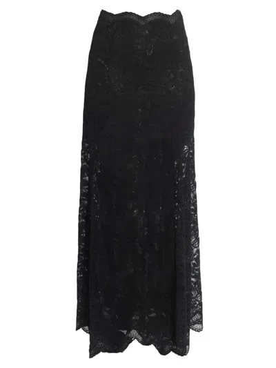 Rabanne Women's Lace Maxi Skirt In Black