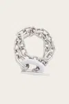 Rabanne Xl Link Chain Bracelet In Silver White In Multi