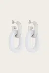 Rabanne Xl Link Chain Hoop Earrings In Silver White In Multi