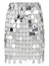 Rabanne Round Sequin Silver Polyester Mini Skirt