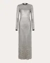 RABANNE WOMEN'S METALLIC KNIT MAXI DRESS