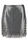 Rabanne Paillette Metal Ball Trim Mini Skirt In Silver