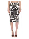 Rabanne Shimmering Midi Skirt With Circular Plastic Discs In Silver