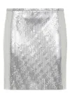 Rabanne Metallic Miniskirt With High Waist And Chainmail Detail In Tech Fabric Woman
