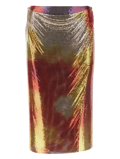 RABANNE WOMEN'S MULTICOLOR CHAIN MAIL SKIRT | SIZE FR 36 | 23PIJU358MH0158 COLOR V963
