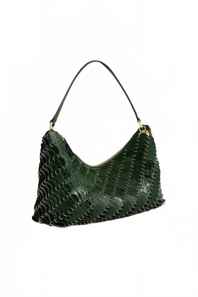 Rabanne Women's Paco Leather Bag In Dark Green