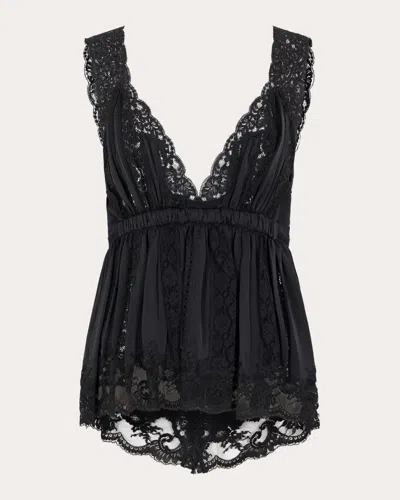Rabanne Women's Pleated Lace Empire-waist Tank Top
