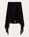 RABANNE WOMEN'S PLEATED LACE SIDETAIL SKIRT