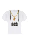 Rabanne Camera-print Cotton T-shirt In White