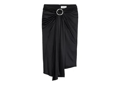 Pre-owned Rabanne Women's  H&m Jersey Skirt With Buckle Detail In Black