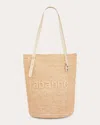 Rabanne Women's Leather-trimmed Raffia Logo Tote In Neutrals