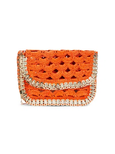 Rabanne Women's Raffia Crochet Shoulder Bag In Gold