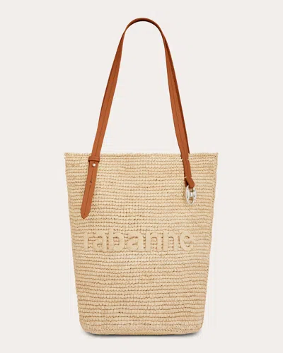 Rabanne Women's Raffia Logo Basket Tote Bag