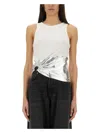Rabanne Embellished Metallic Ribbed Stretch-cotton Jersey Tank In White