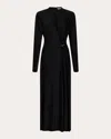 Rabanne Long-sleeve Gathered Midi Dress In Black In Black