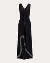 Rabanne Women's Embellished Asymmetric Ruched Satin-jersey Dress In Black