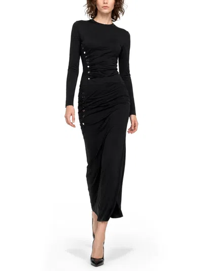 Rabanne Women's Ruched Long-sleeve Midi Dress In Multi